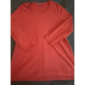 J. Jill Coral Silk Blend Long Size Large Pullover 3/4 Sleeve